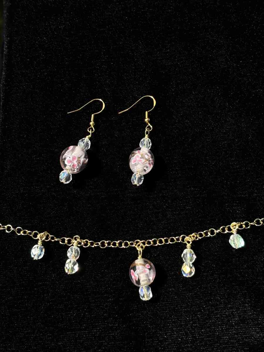 handmade necklace and earring set