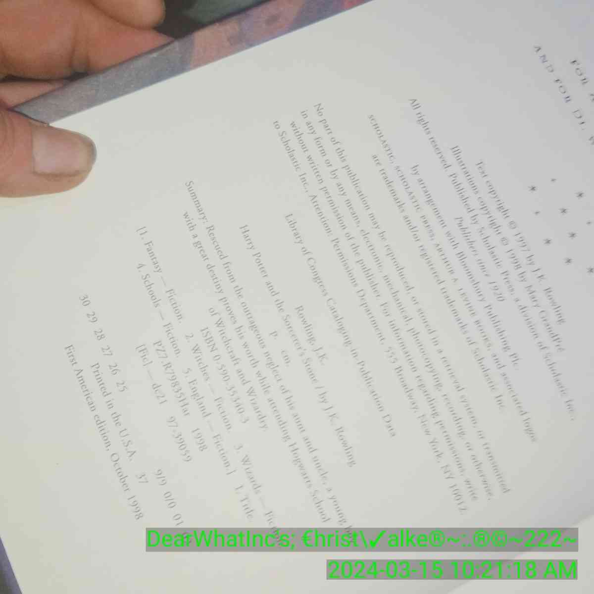 Original Harry Potter Hard back book