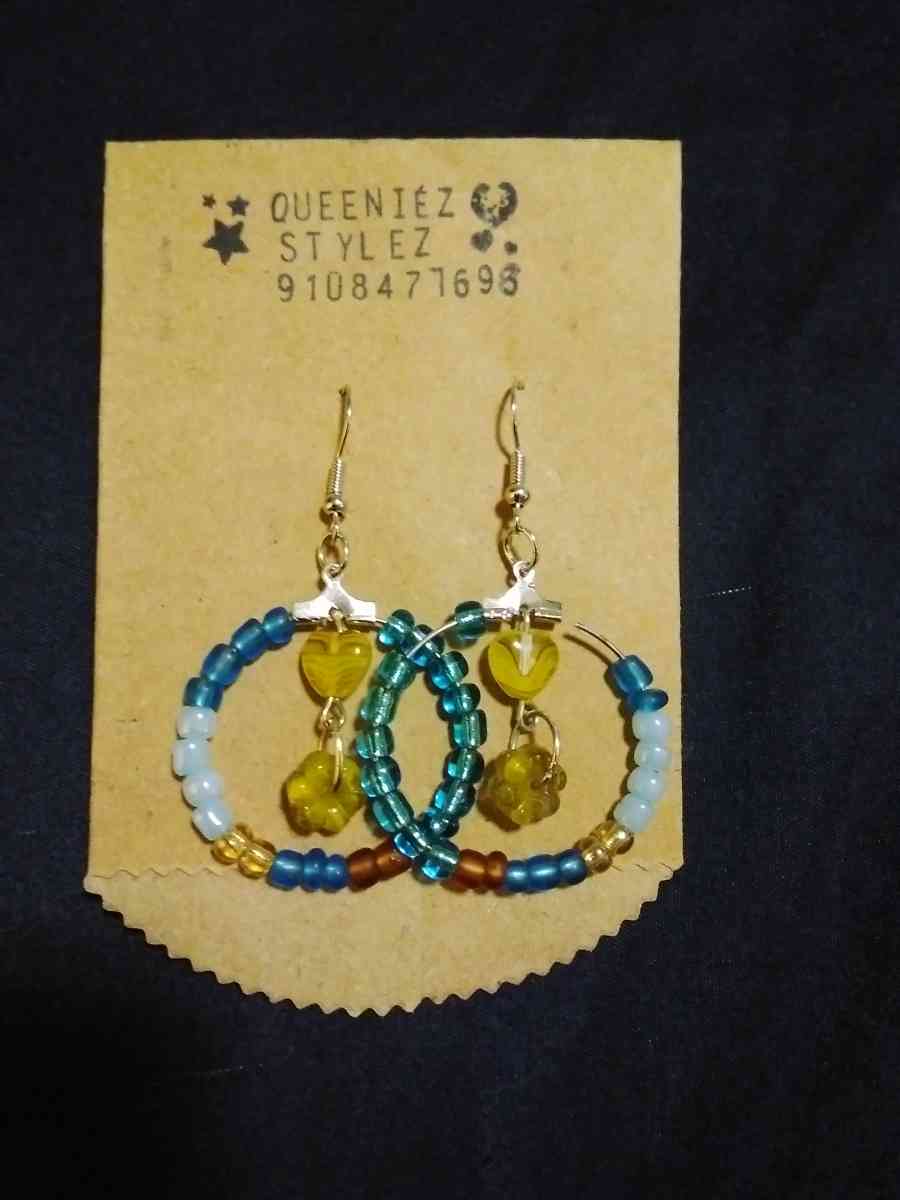 handmade beaded ear rings