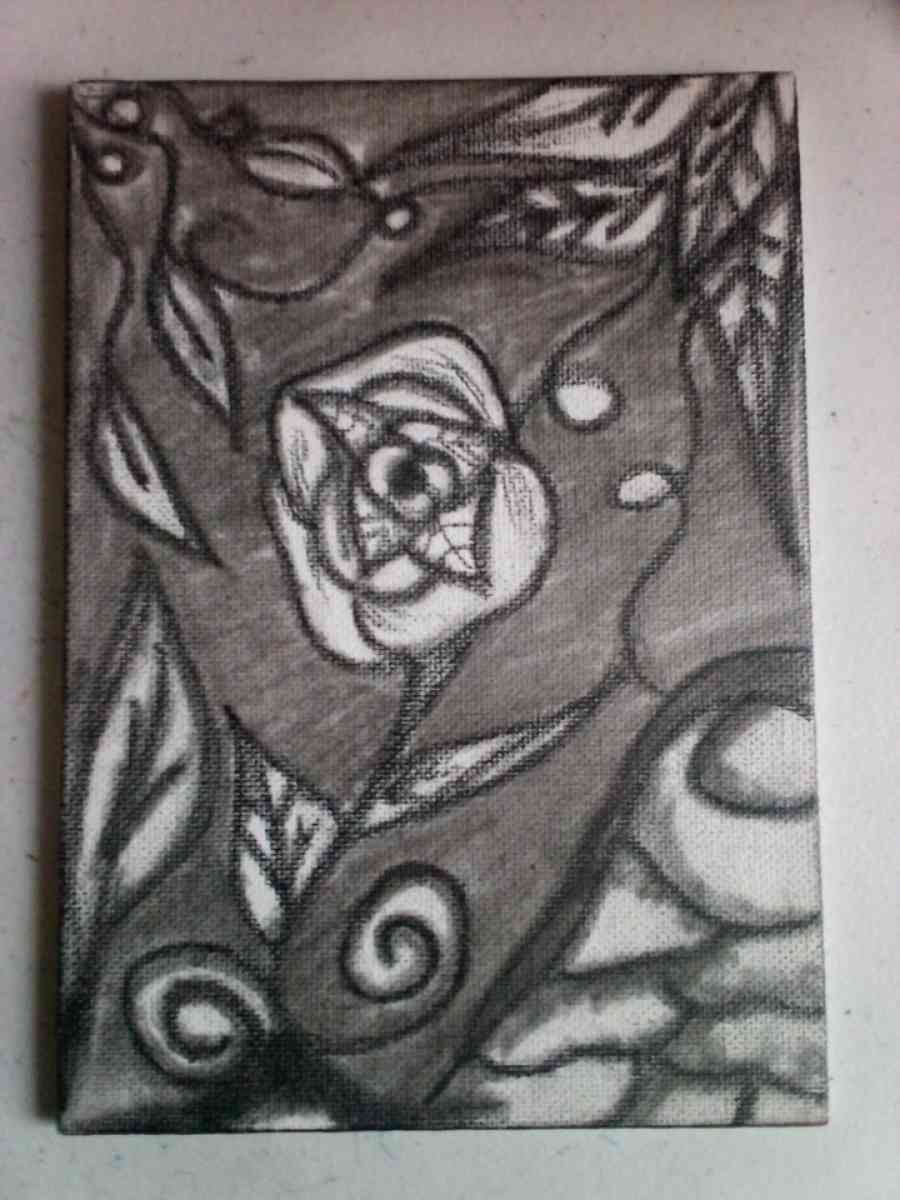 charcoal canvas drawing