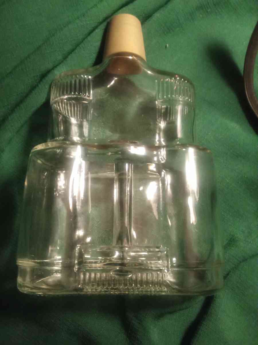 Vintage Old Charter Binocular Bottle w Leather Case