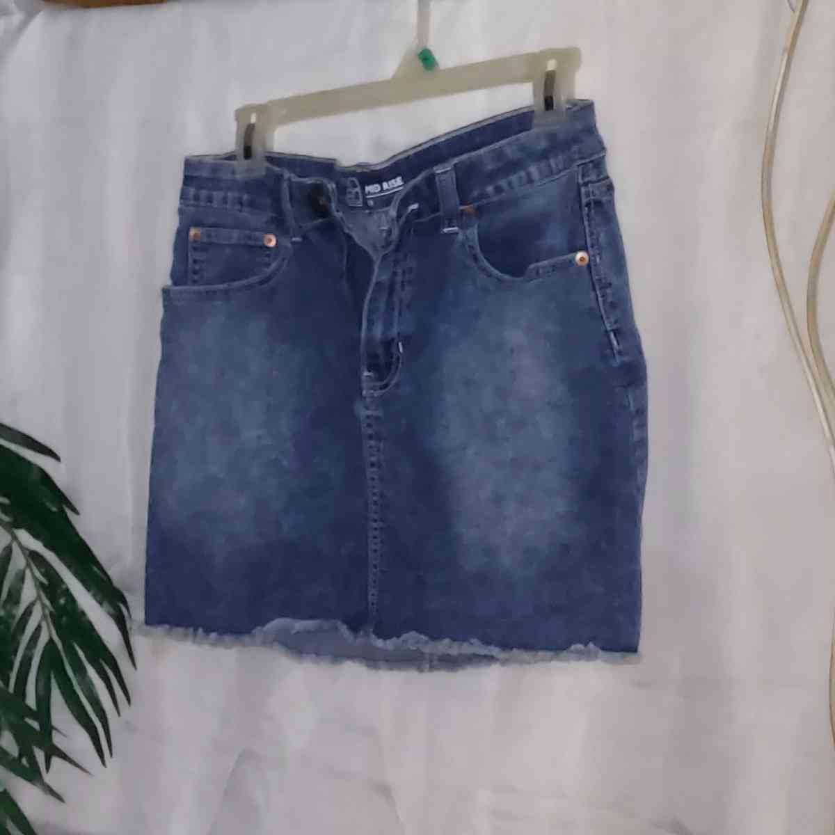 denim mini skirt large