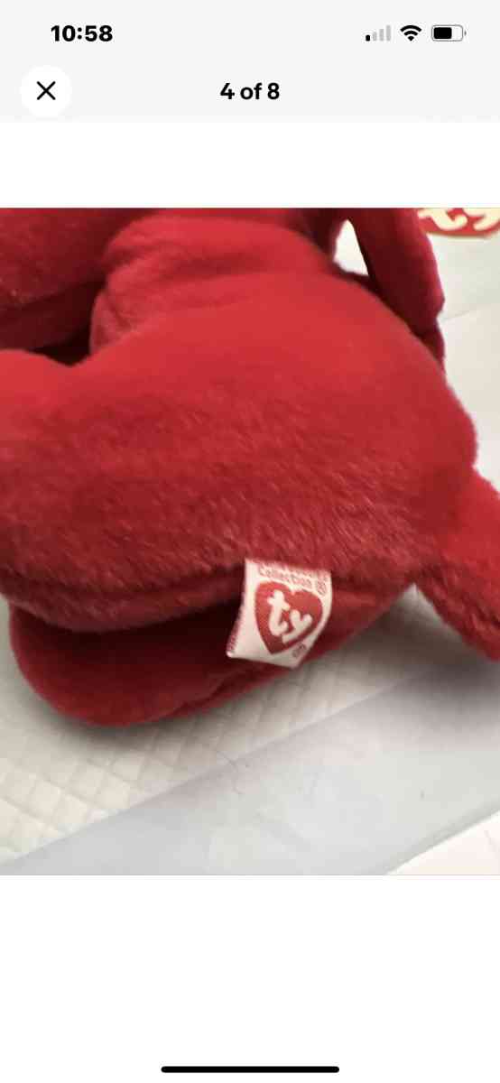 Ty Rover the red dog beanie buddy  error left ear backwards