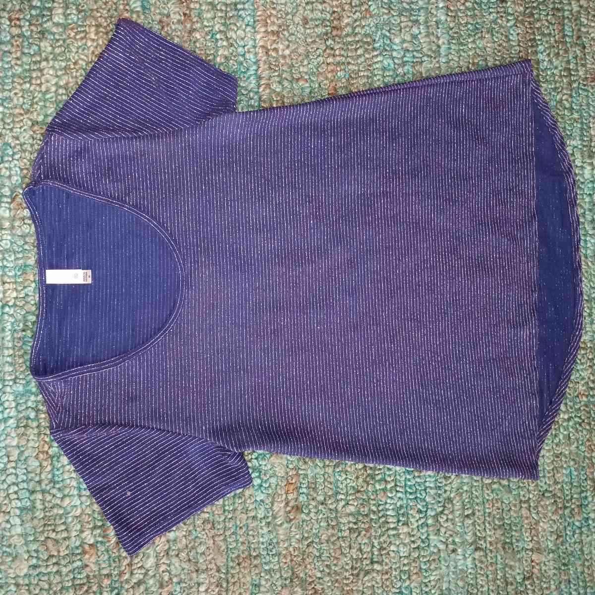 Navy Blue top with stripes