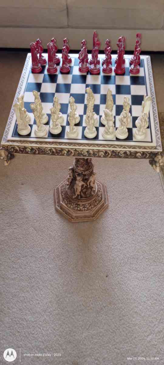 Marble Top Board Chess Set