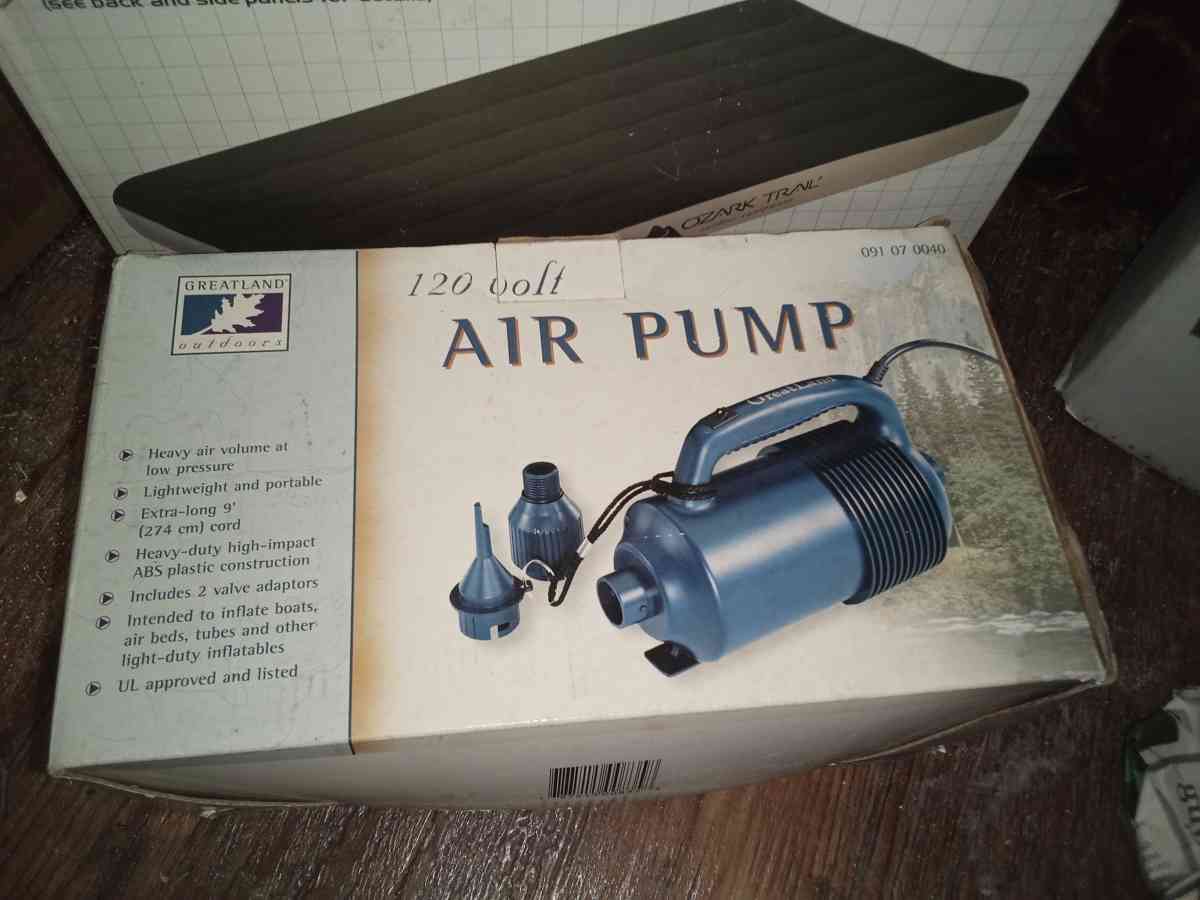 two air mattresses with air pump