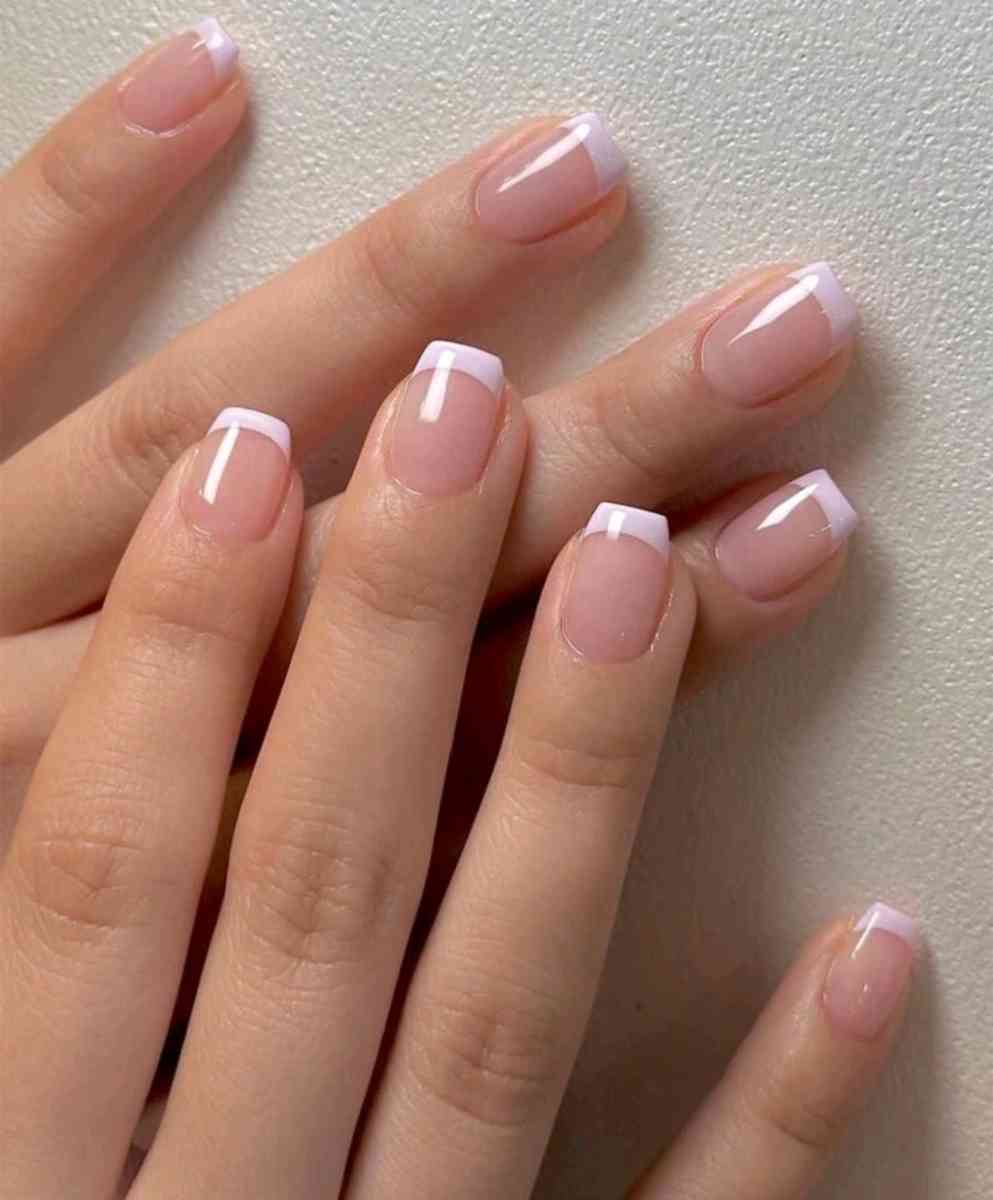 24pcs White French Tip False Press On Nails Short Length Ful