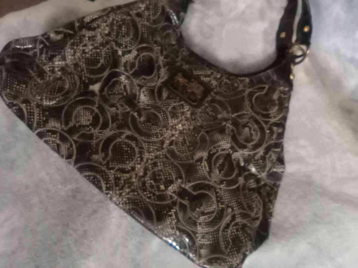 Snakeskin coach bag