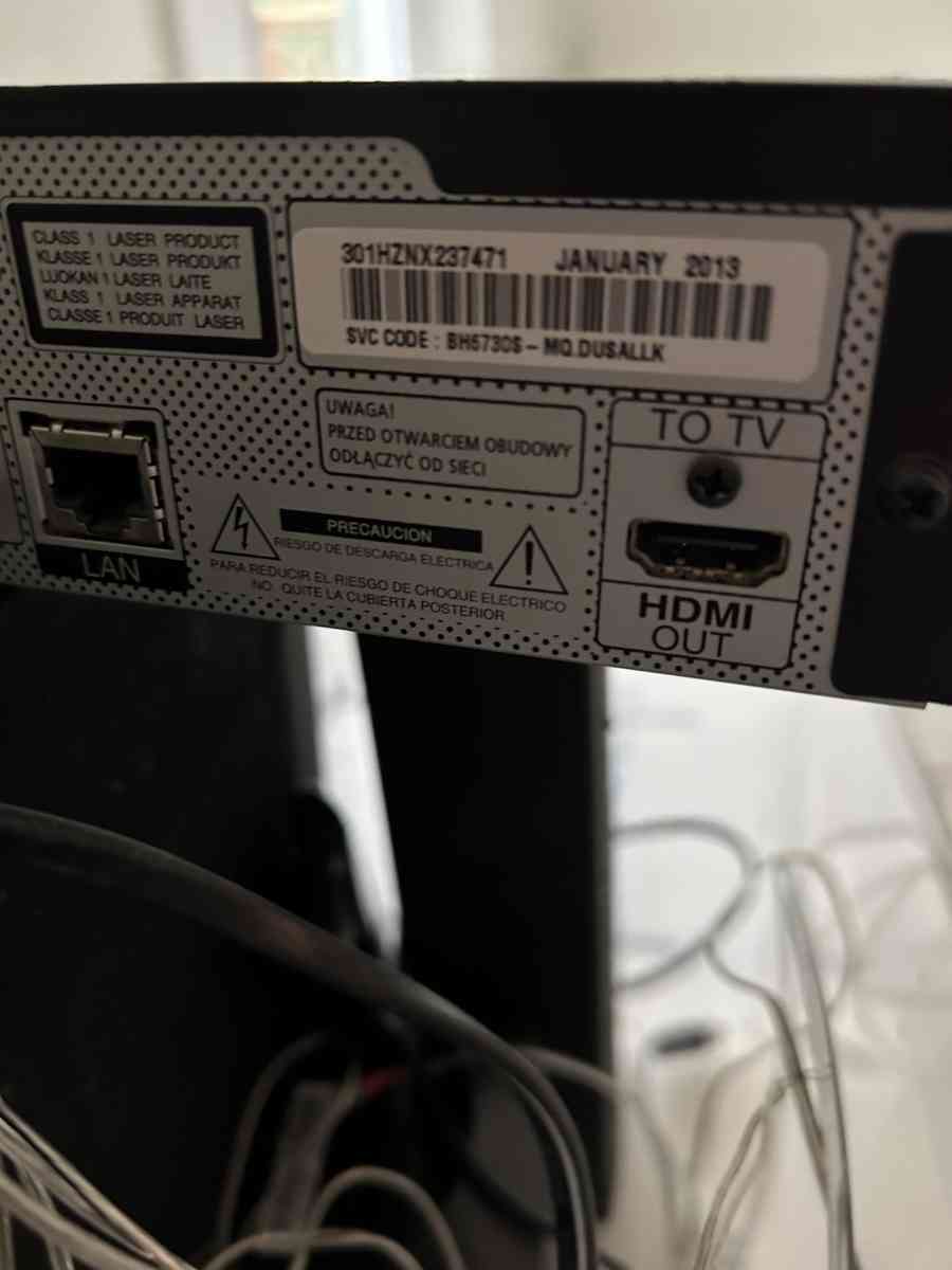 LG Blu Ray player and sound system