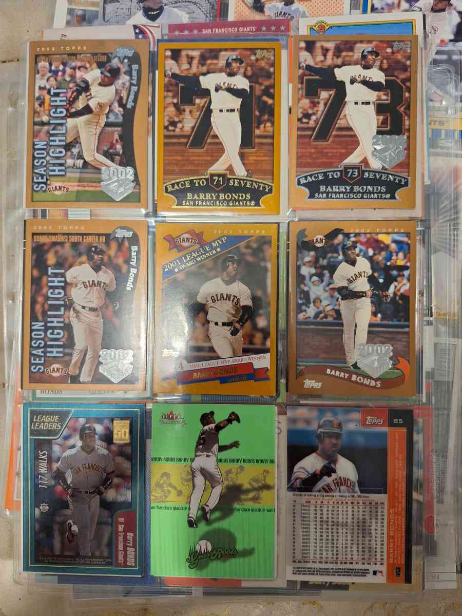 Barry bonds cards front to back in mint condition too