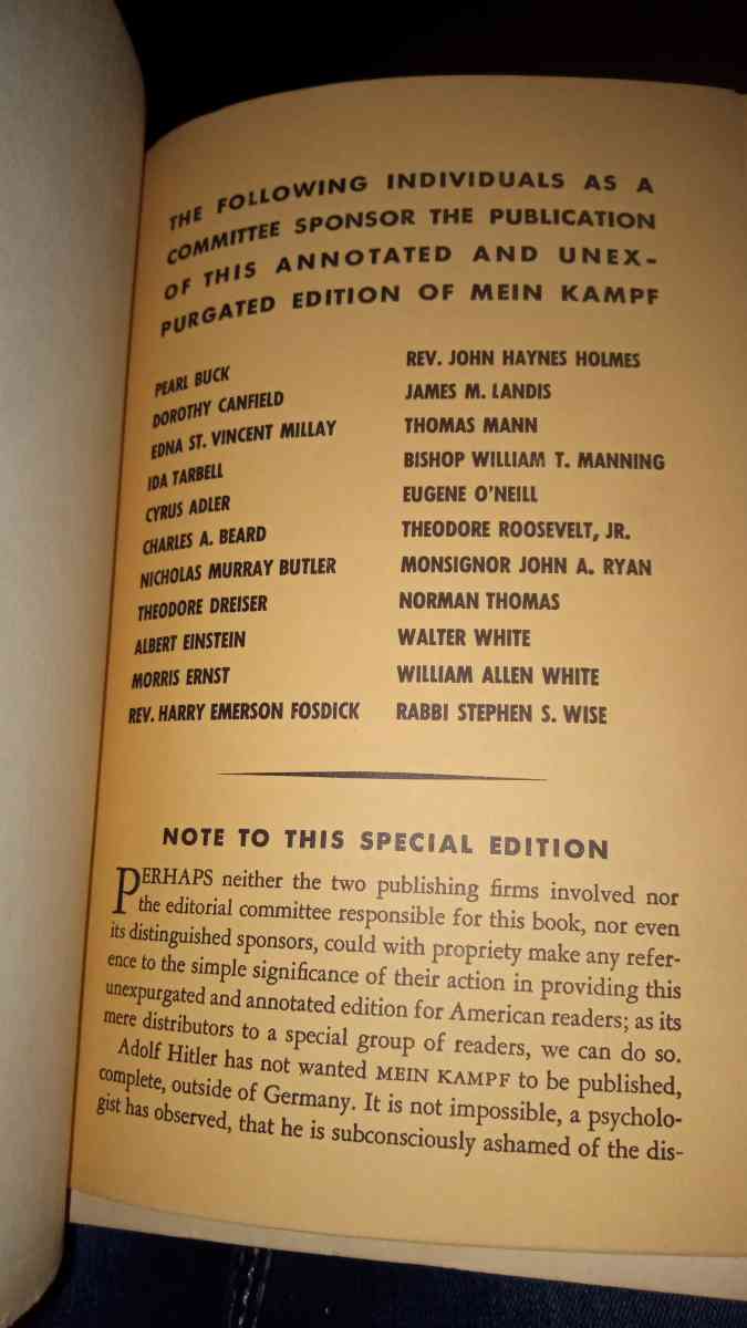 MEIN KAMPF ADOLPH HITLER 1939 BOOK