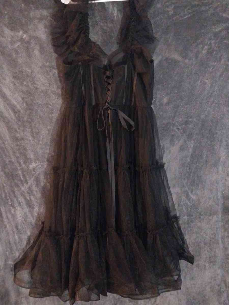 Corset style Corset is see thru around the bust