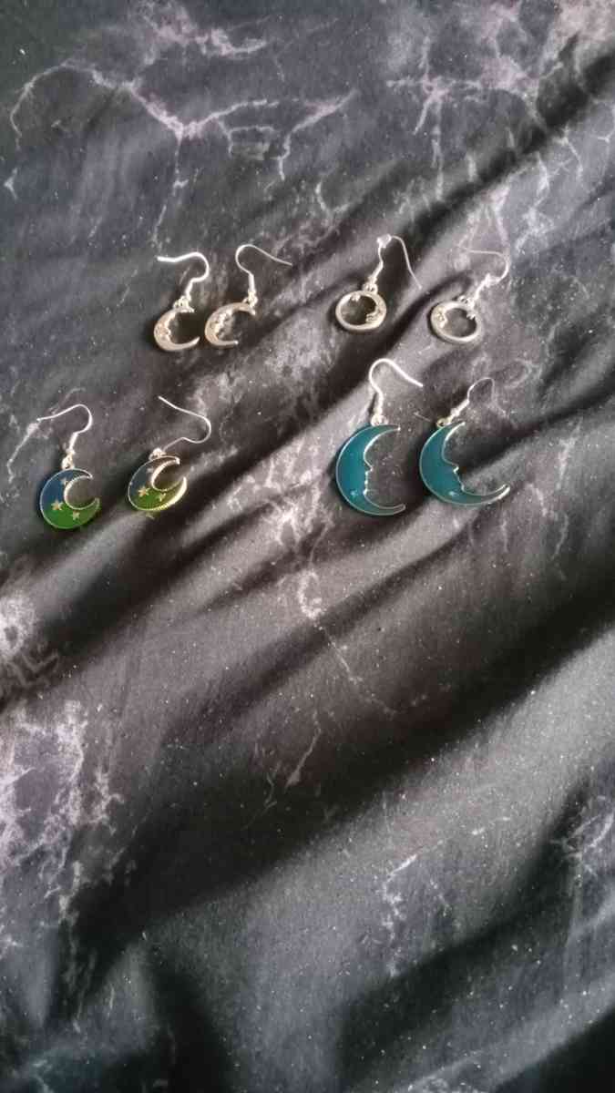 Moon themed earrings