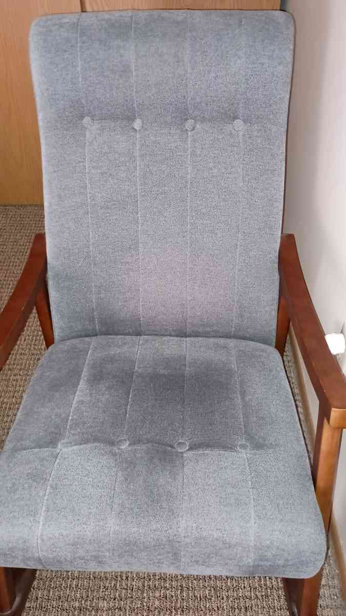 Gray rocking chair