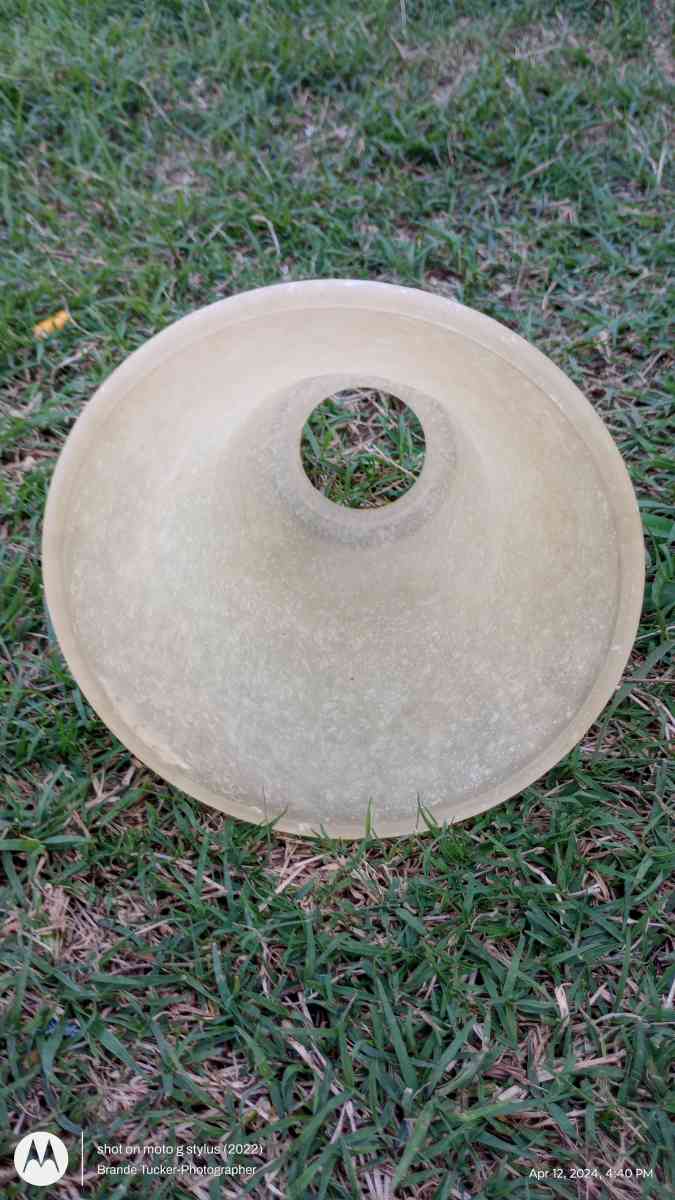 small frosted tan and white swirl light fixture dome