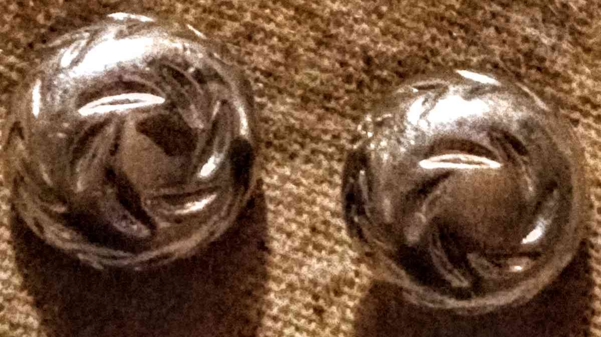 Silver Plated Rose Etched Details Stud Earrings