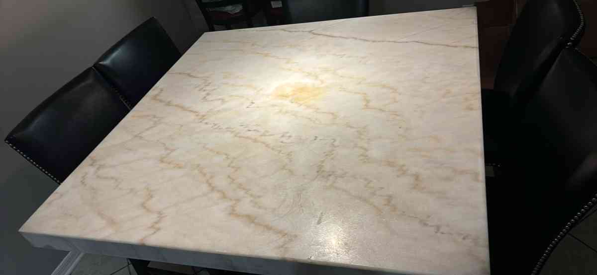 marble table with chairs