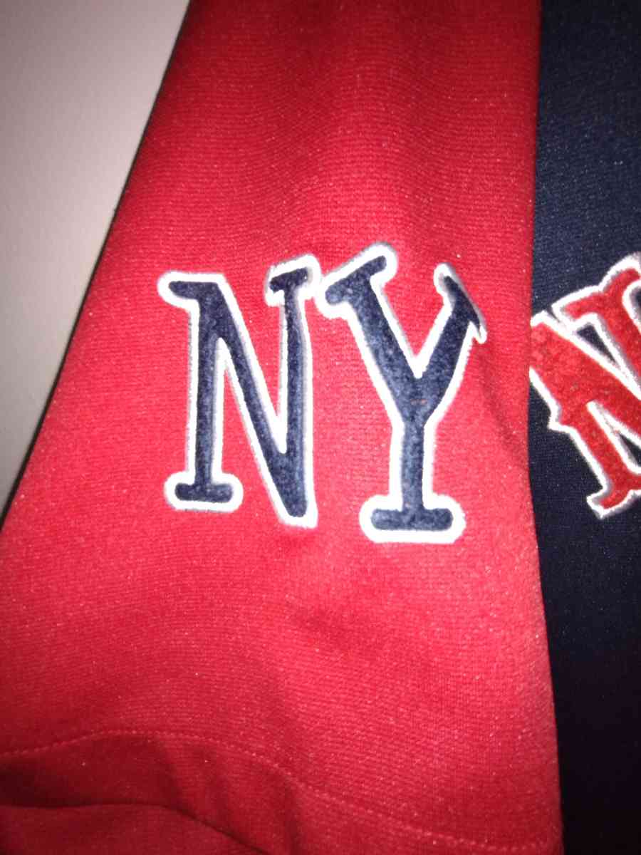 Boom X Sports Baseball New York Jersey Navy Blue and Red