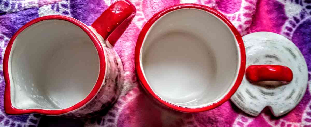 Christmas Red Truck Sugar Bowl and Creamer Pitcher