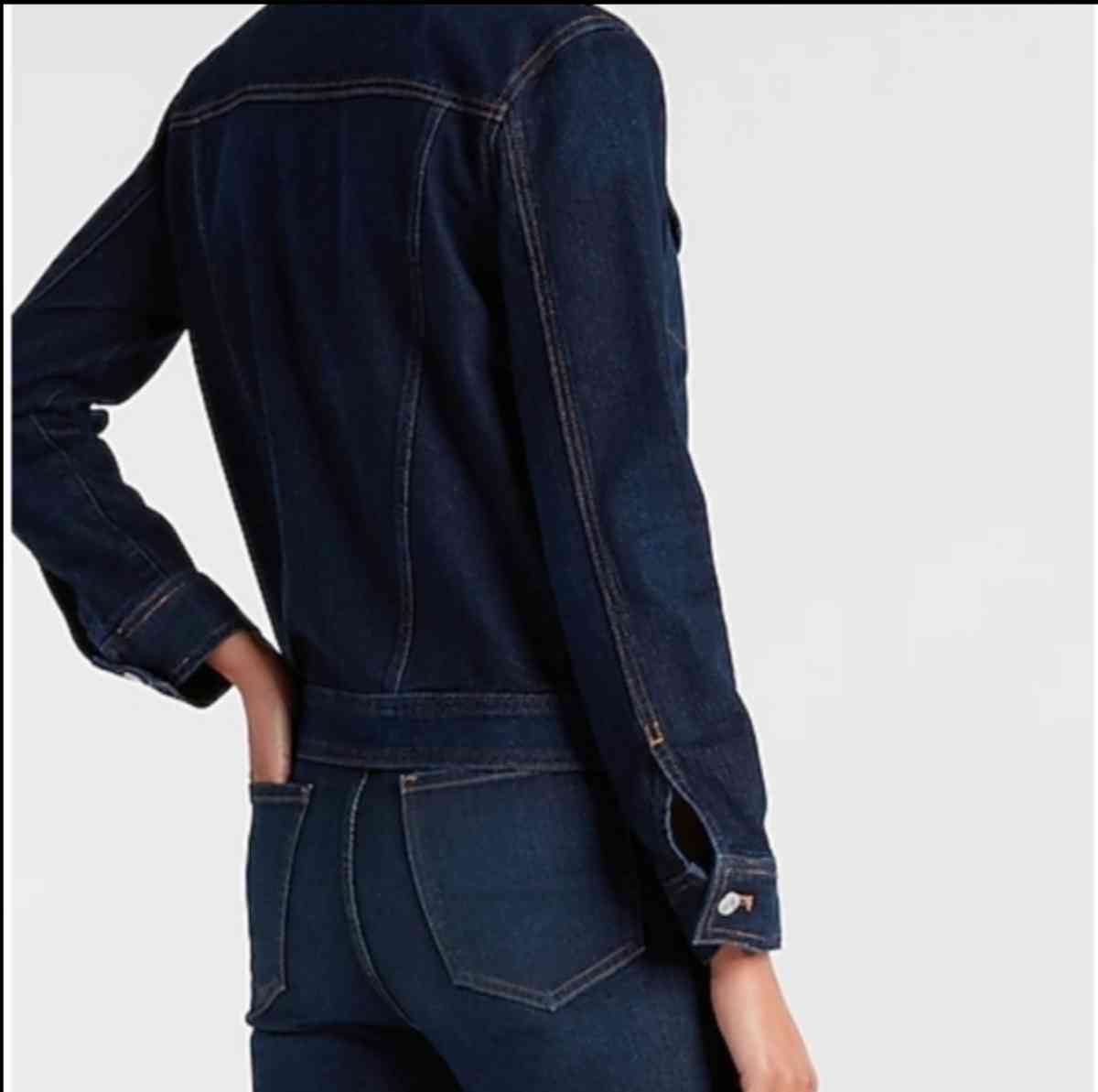 Express Dark Wash Denim Jacket Sz Med