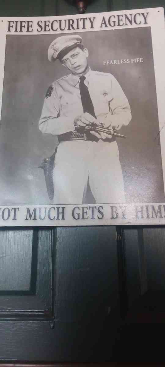 barnie fife security agent metal art