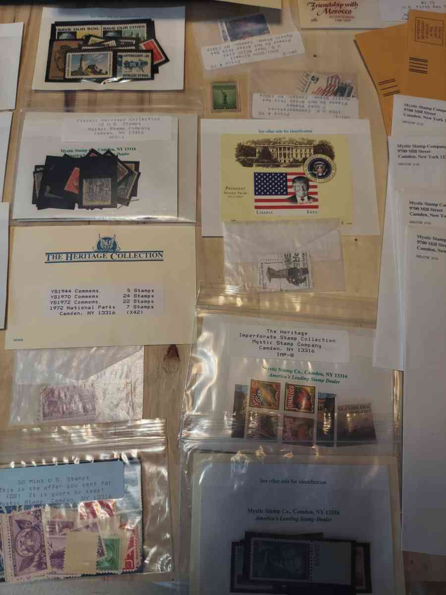 I have five hundred old post stamps and some books and some