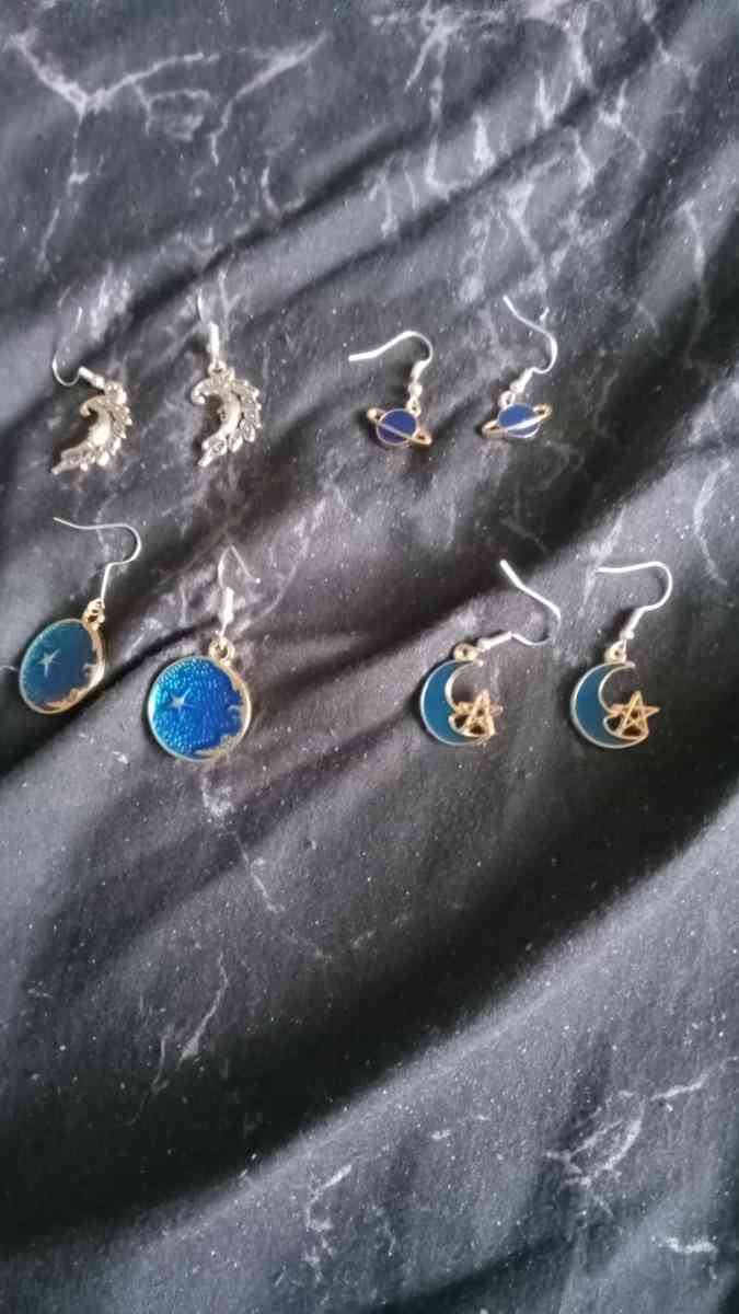 Moon themed earrings