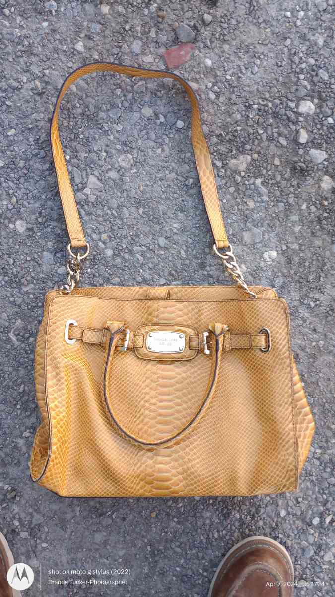 Real Michael kors alligator skin yellow purse