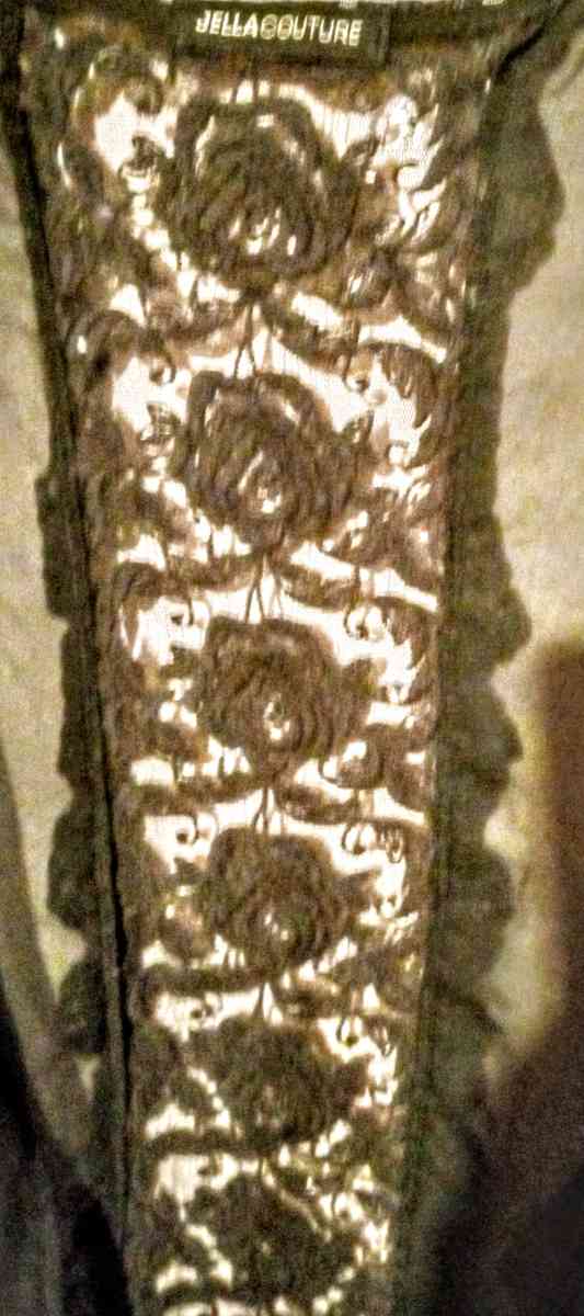 JellaCouture Black Sheer Lace Cover Up