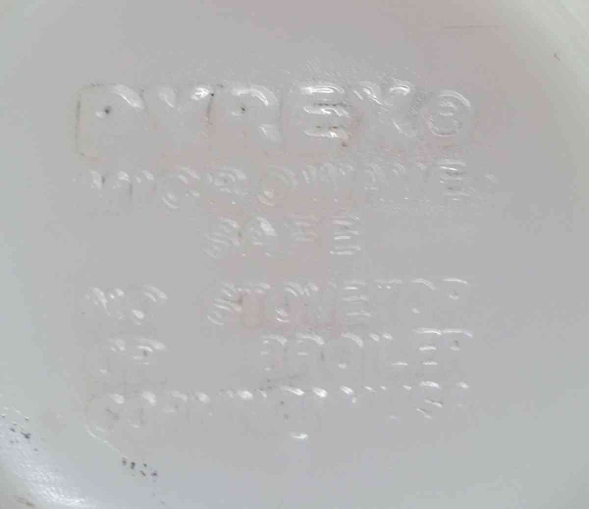 Pyrex Milk Glass Cup with Blue Flowers Design