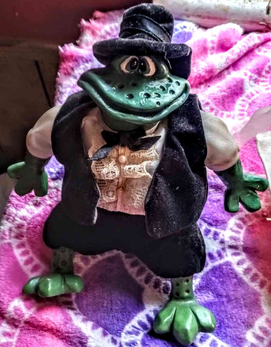 Mr and Mrs Pondhopper Bride and Groom Frogs