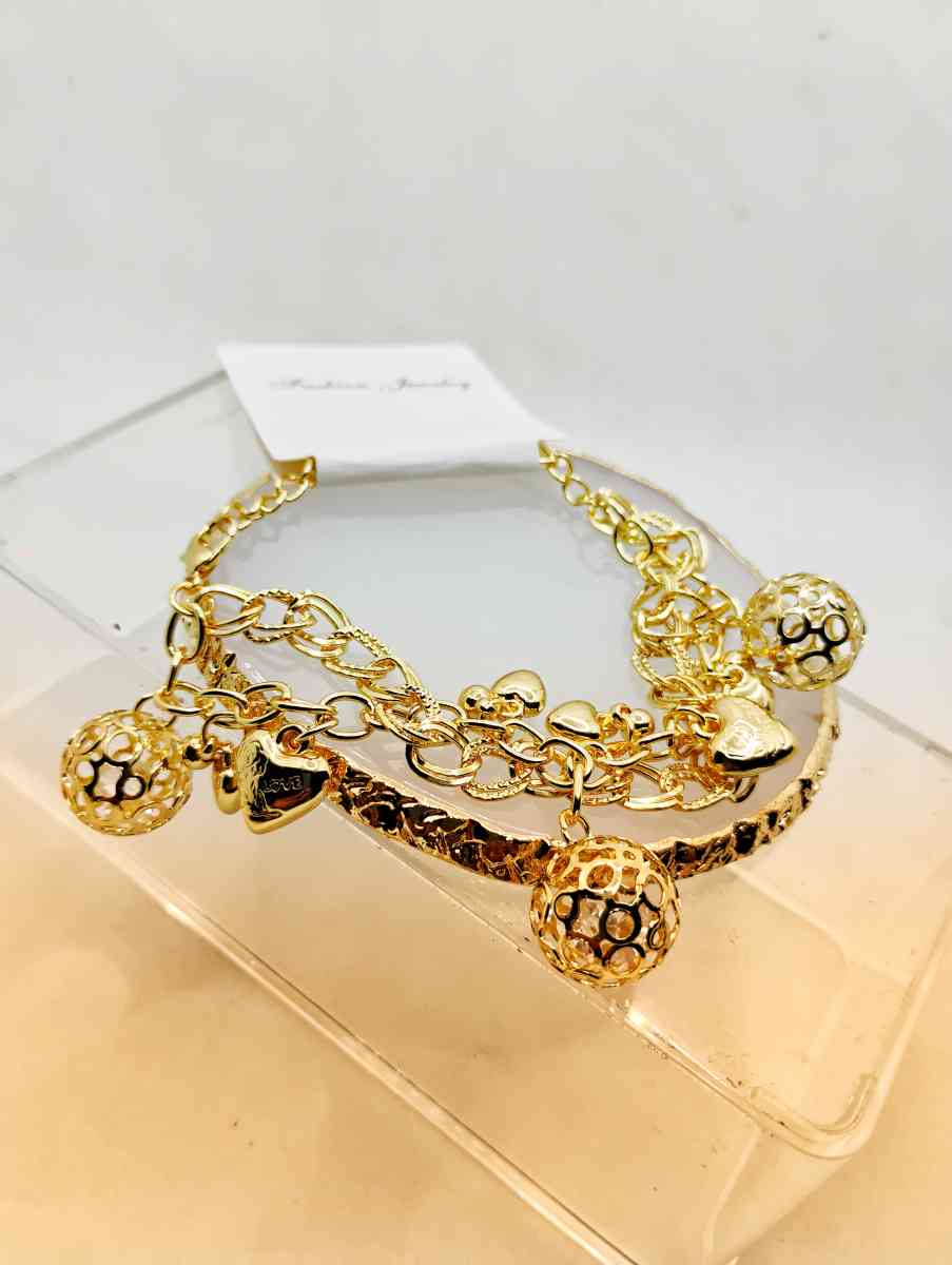 Chunky Gold Hearts Bracelets