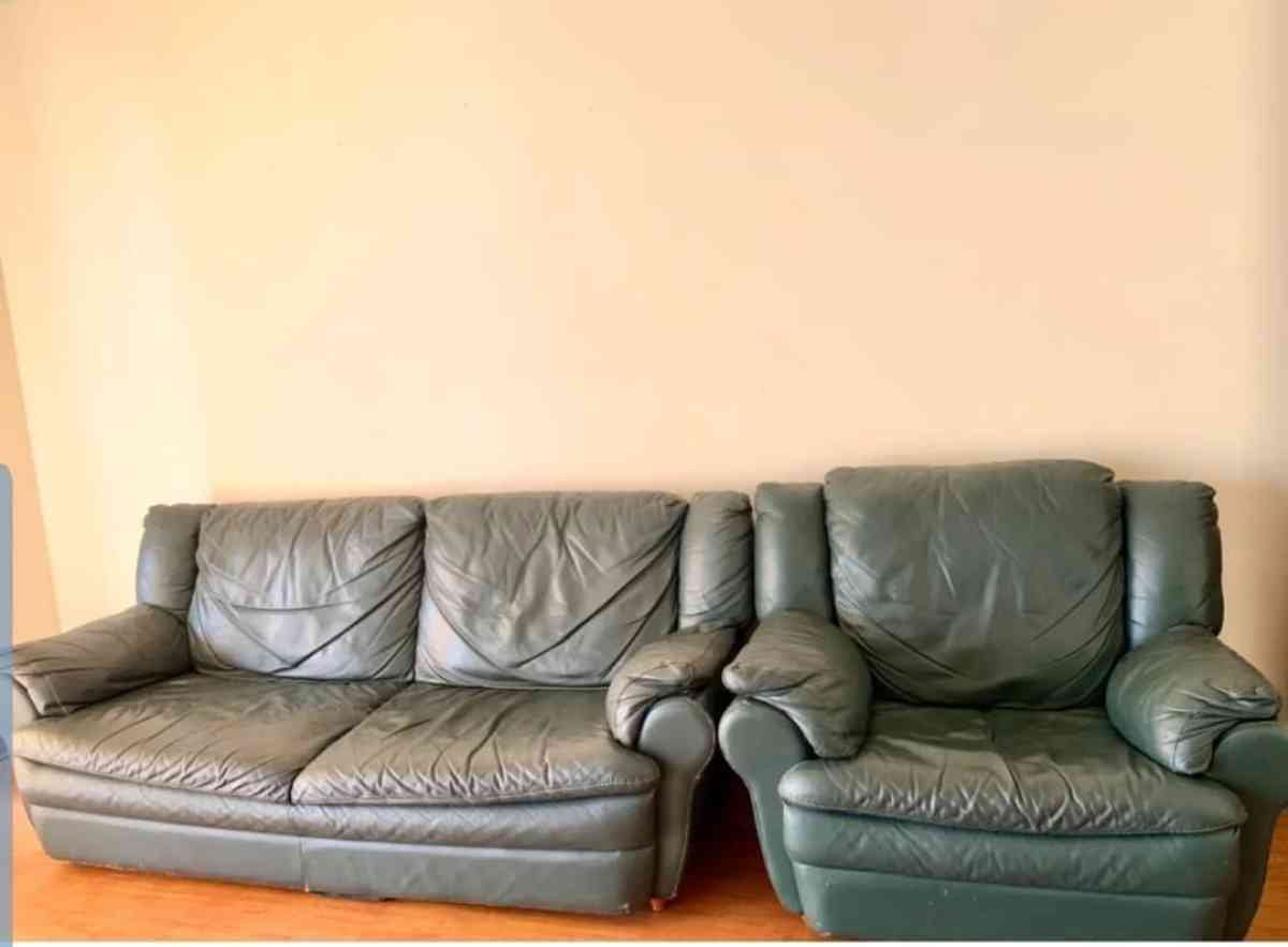 Green leather  Sofa furniture
