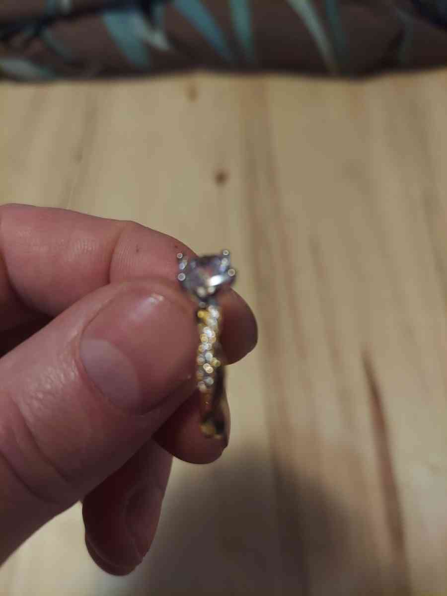 This is 14 Kgold over Sterling silver Its OK Size six