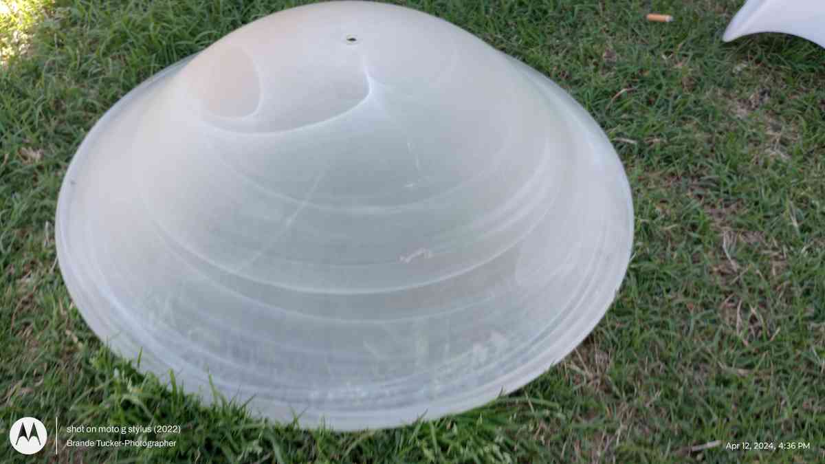 26 large glass frosted milky white swirl ceiling fan dome