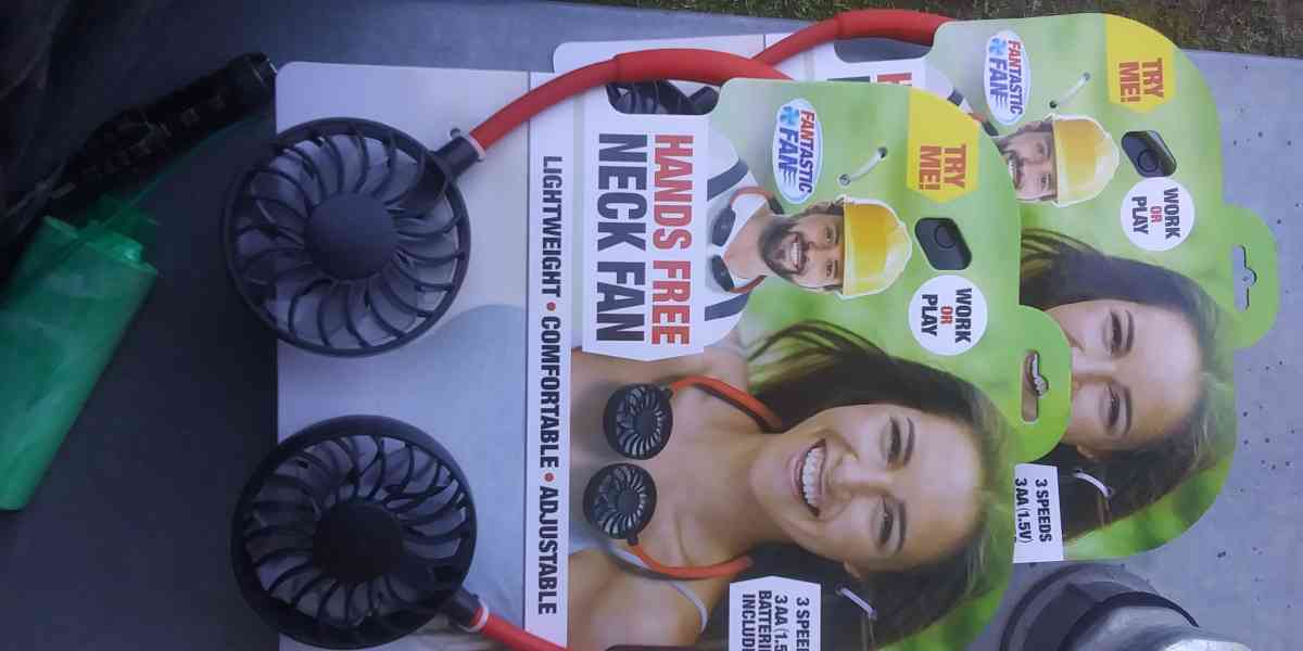 2 New Hands Free Neck Fan