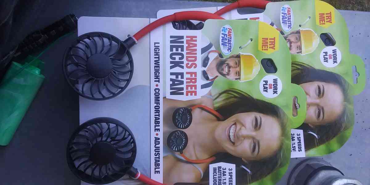 2 New Hands Free Neck Fan