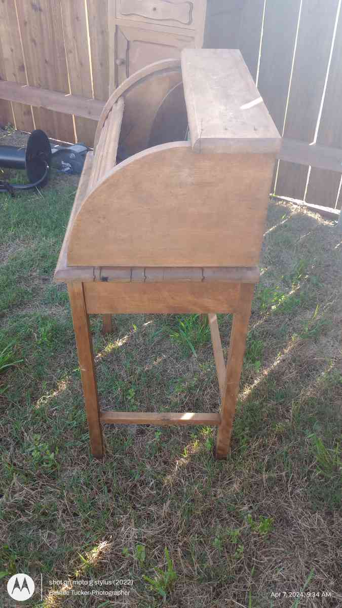 Antique roll up door childs school desk