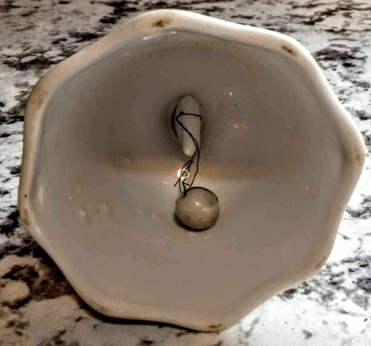 White Porcelain Pink Butterfly Bell