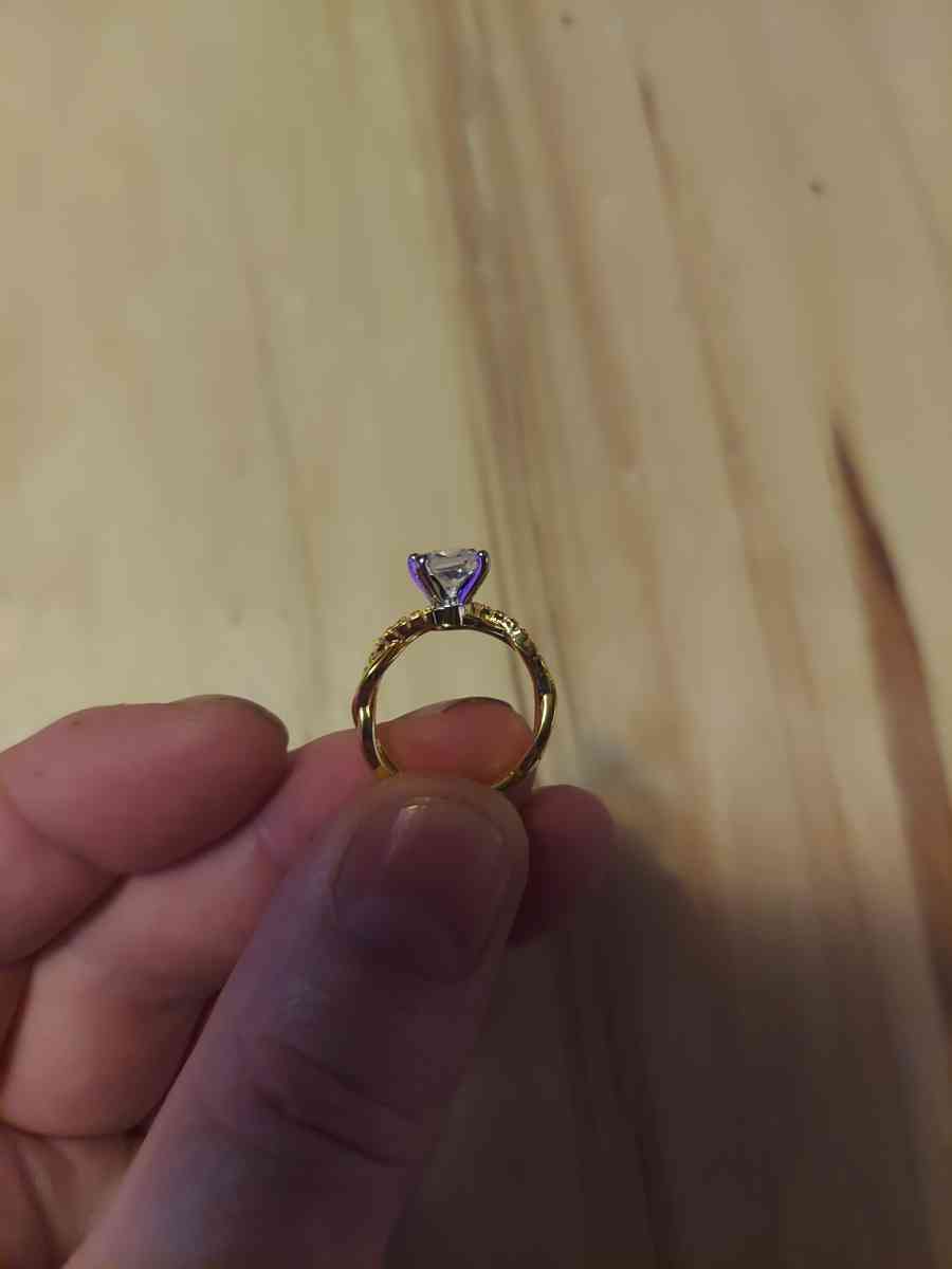 This is 14 Kgold over Sterling silver Its OK Size six