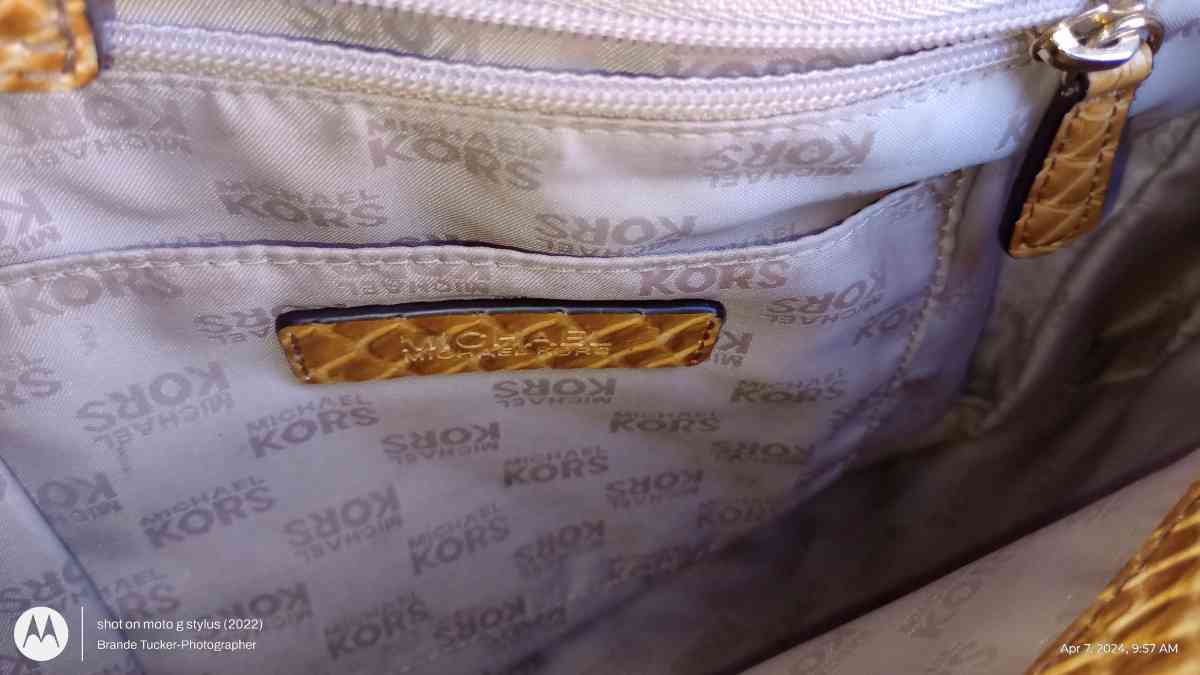 Real Michael kors alligator skin yellow purse