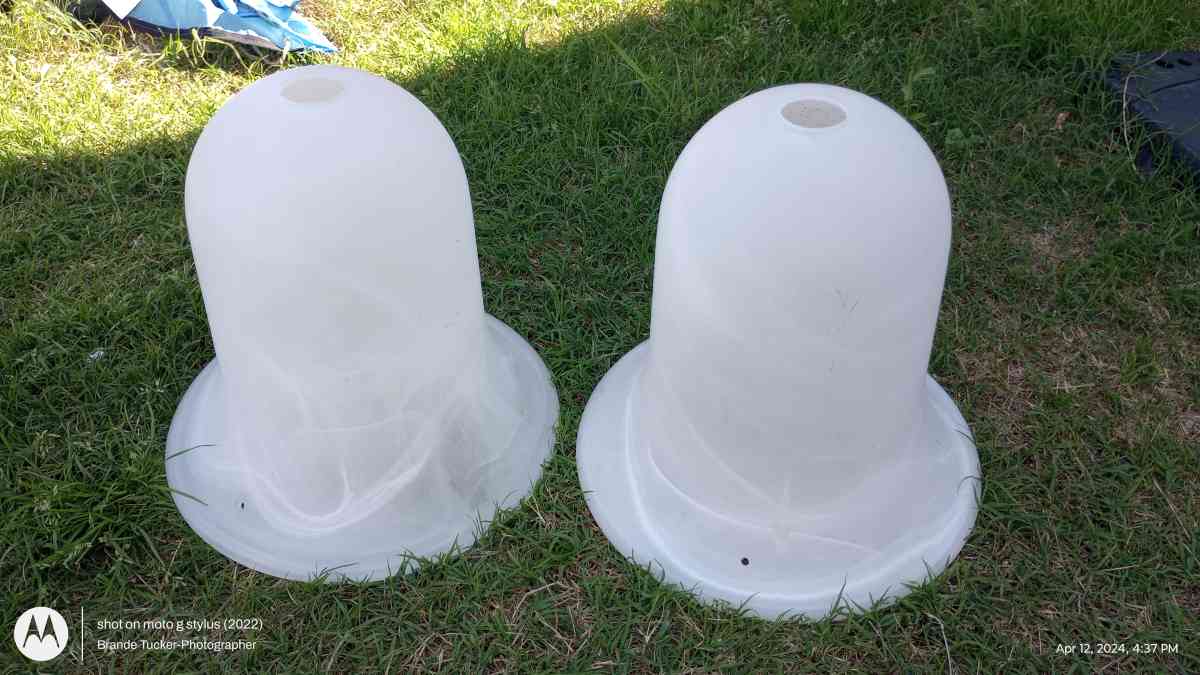 large Milky White swirl glass light dome