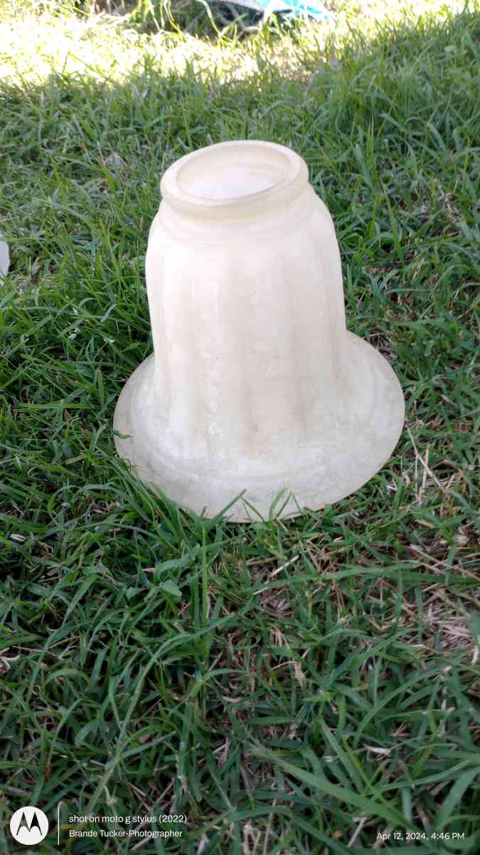 Small tan spotted light fixture dome