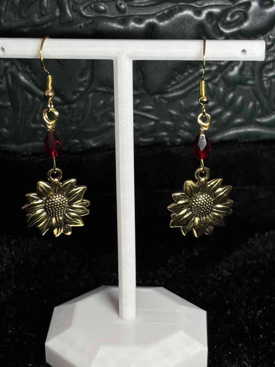 summer wine and sunflowers earrings
