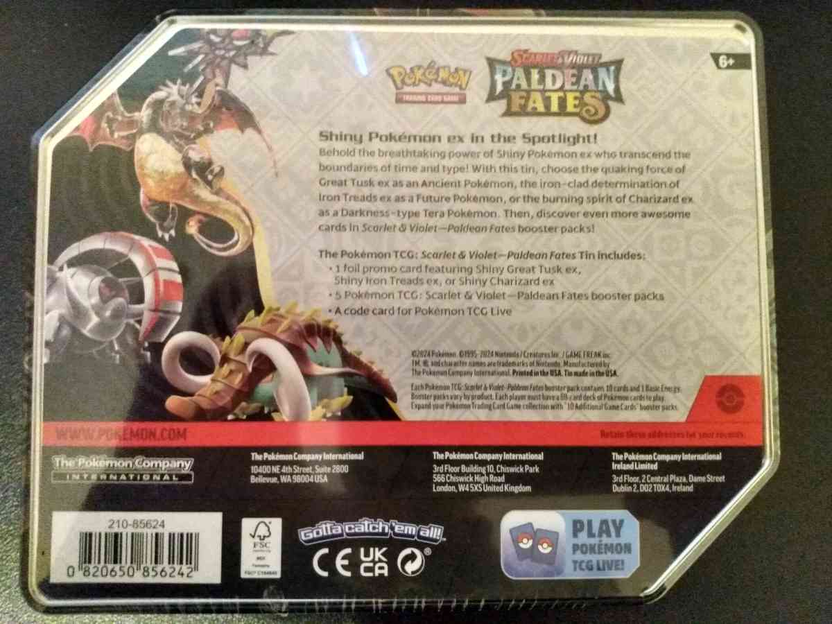 Pokemon Charizard Ex Tin