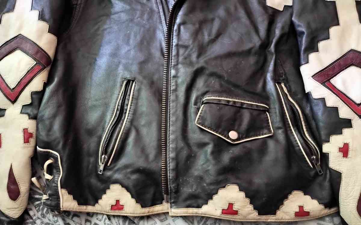 vintage 80s leather motorcycle jacket