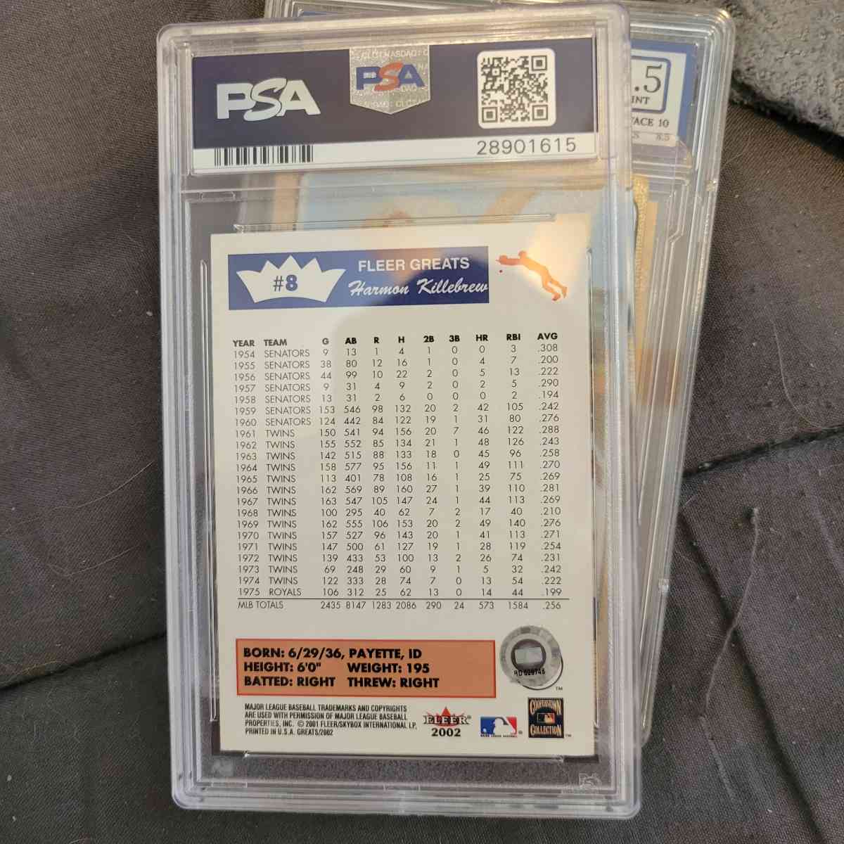 harmon killebrew signed baseball card