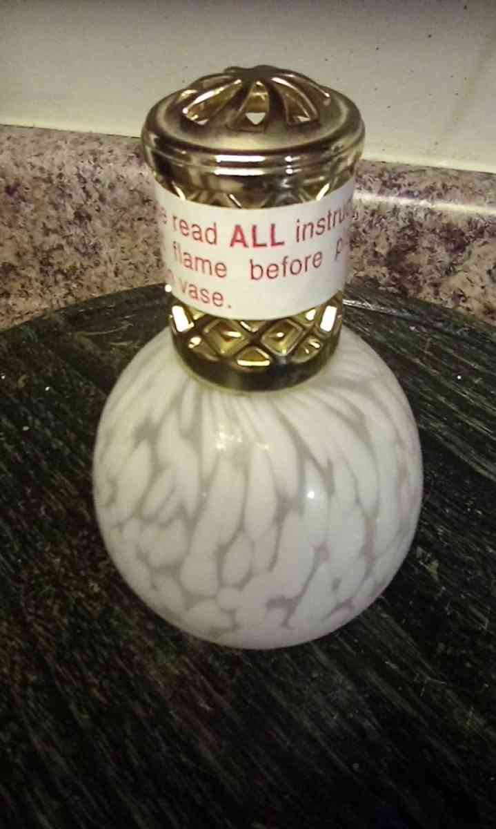 hand blown glass antique oil burning lamp