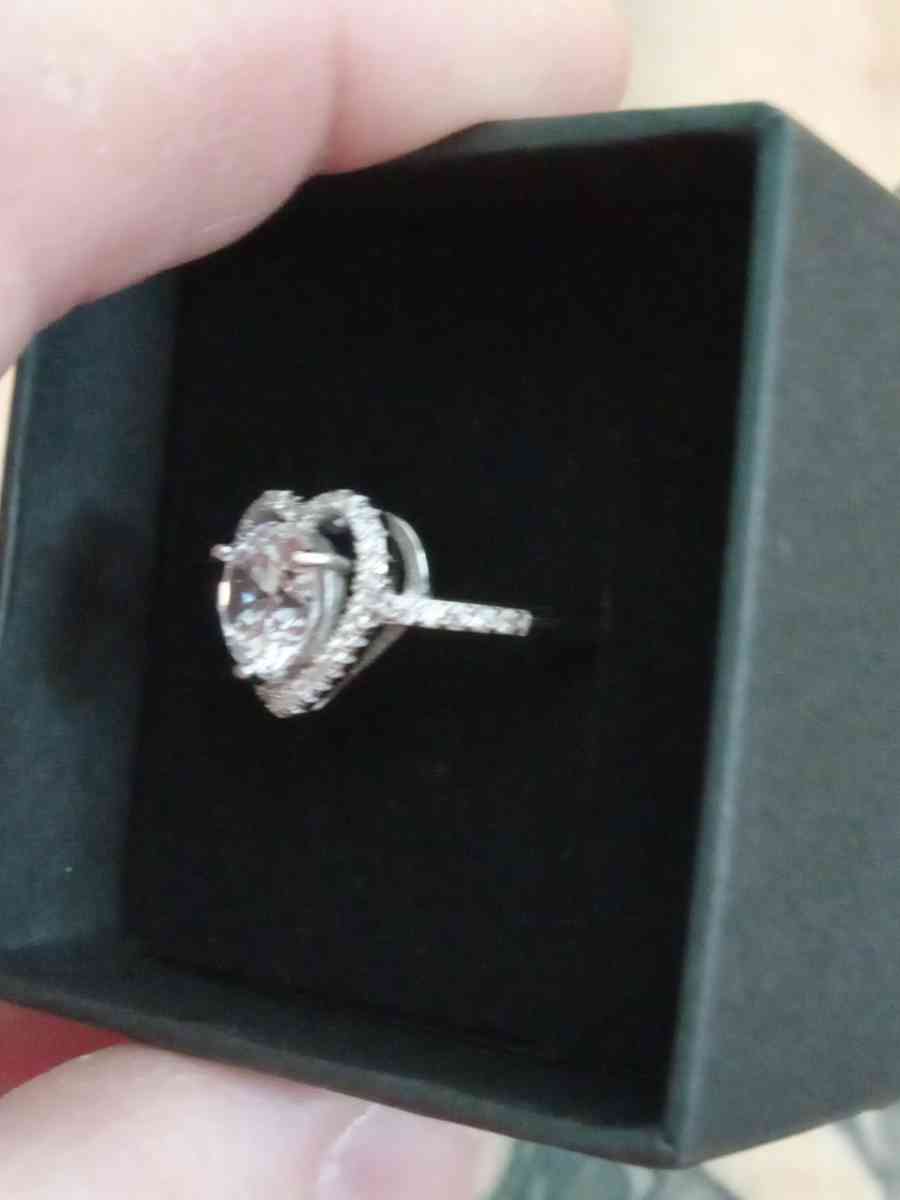 Sterling silver heart promise ring