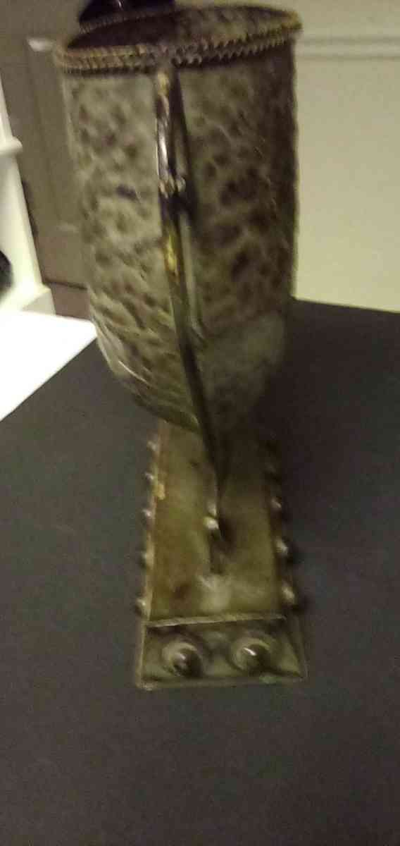 big metal bronze vase maybe its antique